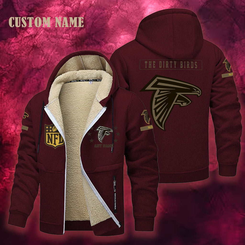Atlanta Falcons NFL-Lamb Fleece Thick Coat- Custom name 10154094N