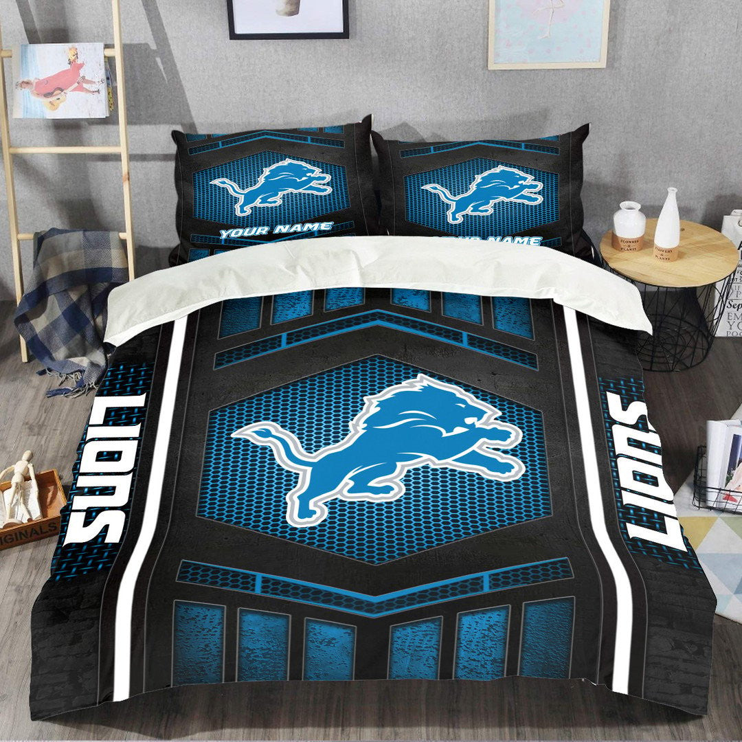 Detroit Lions Personalized Bedding Set Best Gift For Fan BGBED113
