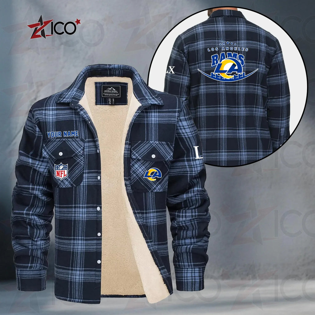 Los Angeles Rams Fleece Flannel Plaid Jacket MN19