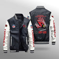 Arizona Cardinals Premium Fleece-Lined Leather Bomber Jacket BG52