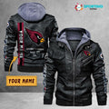 Arizona Cardinals VITC9010 – Premium & Ultra-Thick Leather Jacket with Fleece Hood