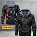 New England Patriots VITC9030 – Premium & Ultra-Thick Leather Jacket with Fleece Hood