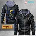 Los Angeles Rams VITC9027 – Premium & Ultra-Thick Leather Jacket with Fleece Hood