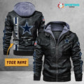 Dallas Cowboys VITC9018 – Premium & Ultra-Thick Leather Jacket with Fleece Hood