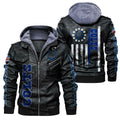 Indianapolis Colts HVKC448 - Premium & Ultra-Thick Leather Jacket with Fleece Hood