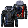 Indianapolis Colts HVKC162 - Premium & Ultra-Thick Leather Jacket with Fleece Hood