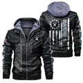 Las Vegas Raiders HVKC457 - Premium & Ultra-Thick Leather Jacket with Fleece Hood
