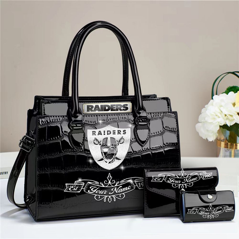 Buy the Handbag, Get the Wallet & Card Holder Free Las Vegas Raiders VITRHB107