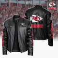 Ultra-Premium Leather Jacket Dual Zip Chest— Kansas City Chiefs SPTSLJ022