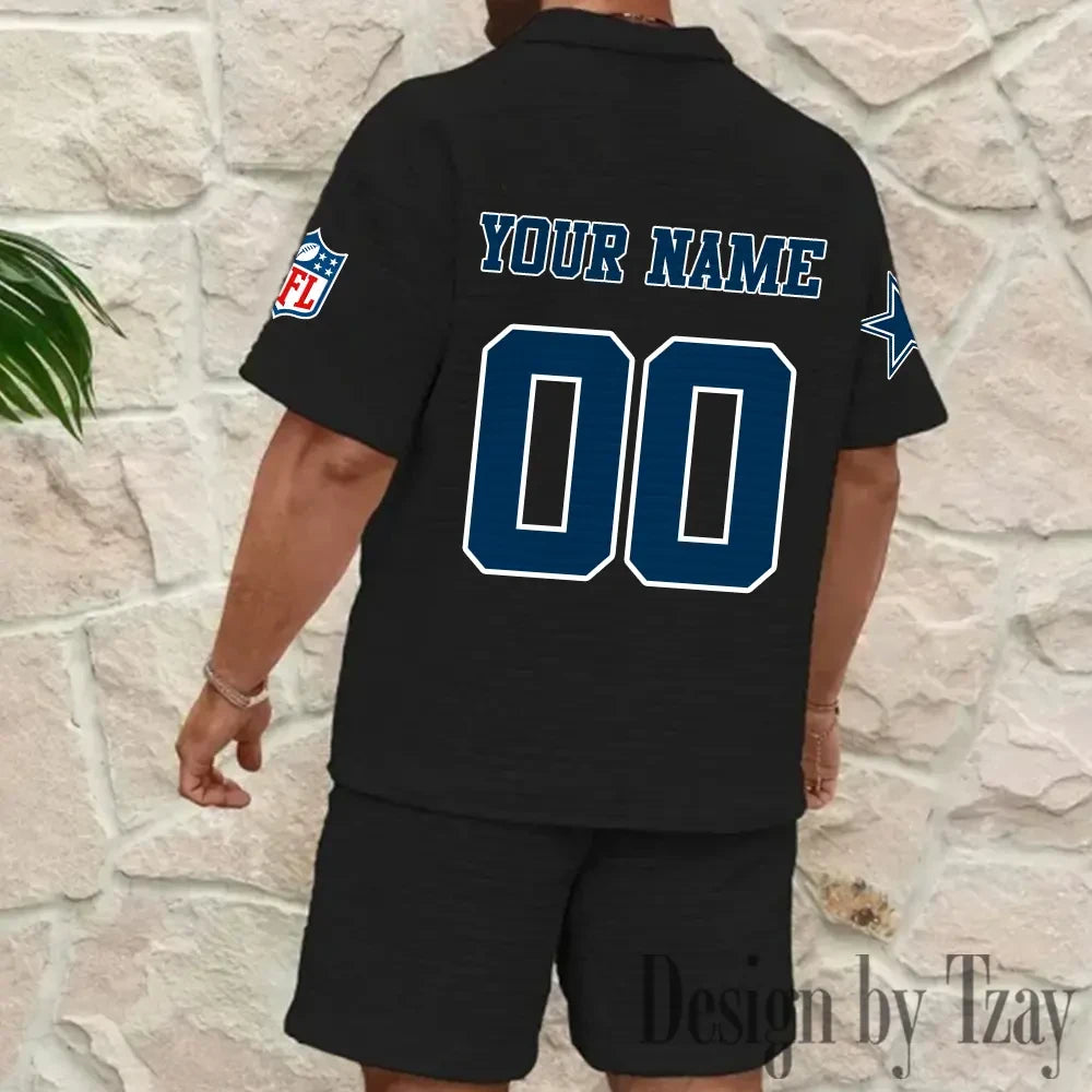 Dallas Cowboys Men’s Waffle Pattern Half Zipper Shirt And Short BSPTWHZSS168