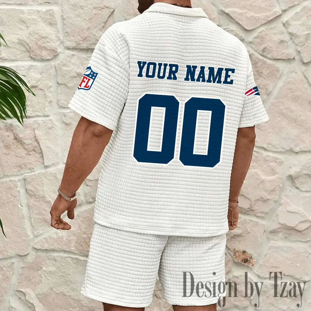 New England Patriots Men’s Waffle Pattern Half Zipper Shirt And Short BSPTWHZSS181