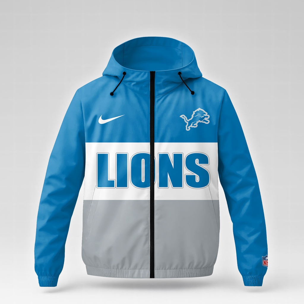 Detroit Lions | Premium NFL Strength Through Christ Windbreaker Jacket NTH1