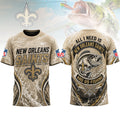 New Orleans Saints | Premium NFL Fishing Splash 3D Shirt NY