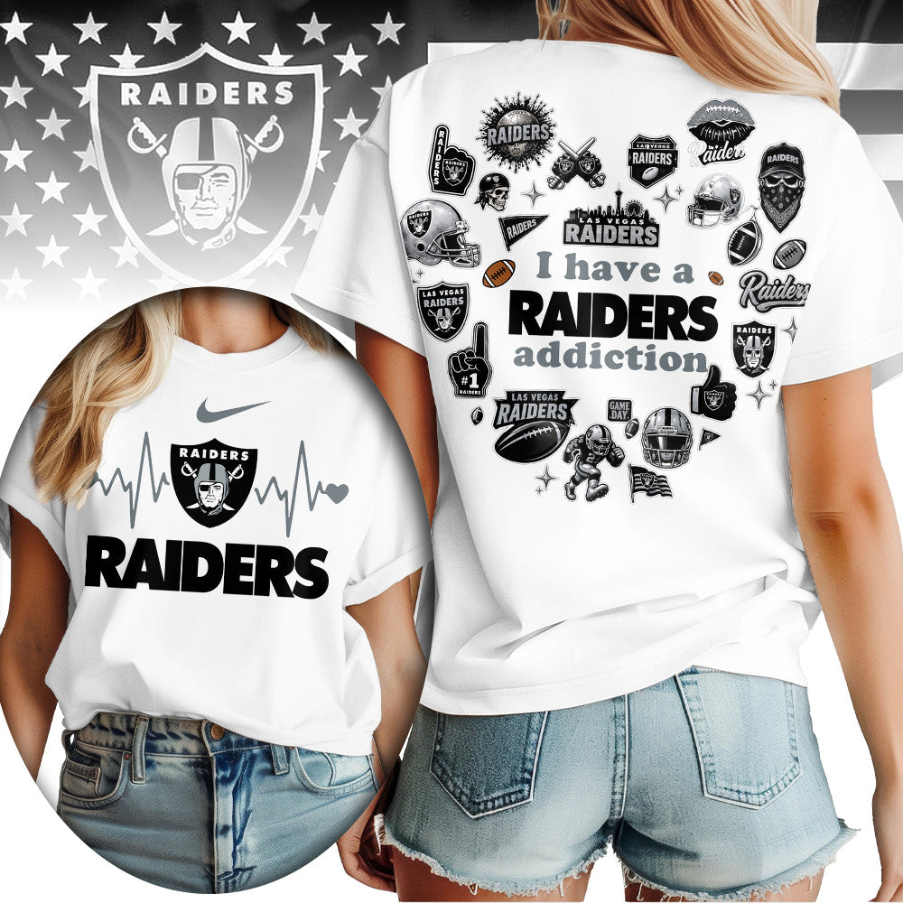 Las Vegas Raiders | Premium NFL Heartbeat Fan Spirit 3D Shirt TD010