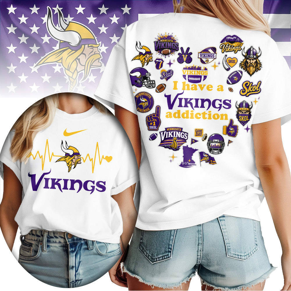 Minnesota Vikings | Premium NFL Heartbeat Fan Spirit 3D Shirt TD04