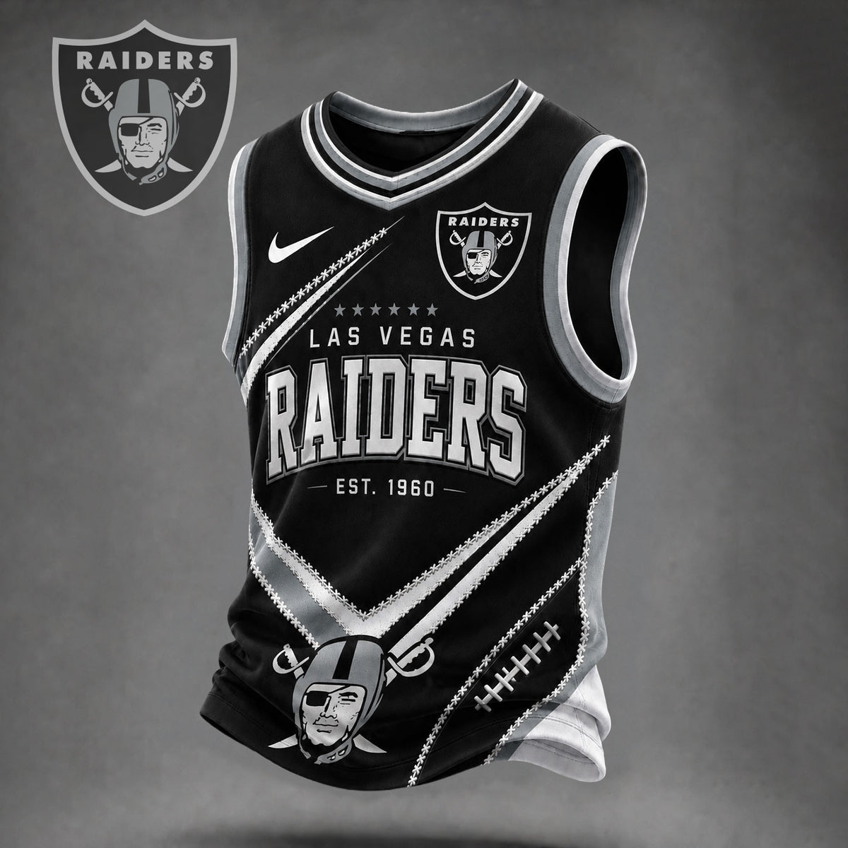 Las Vegas Raiders | Premium NFL Game Day V-neck Tank Top Jersey VAN02