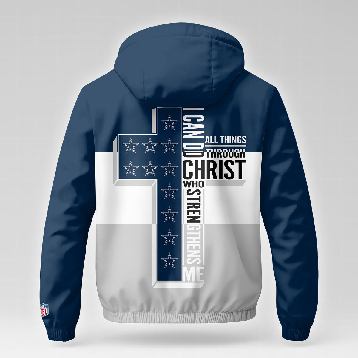 Dallas Cowboys | Premium NFL Strength Through Christ Windbreaker Jacket NTH1