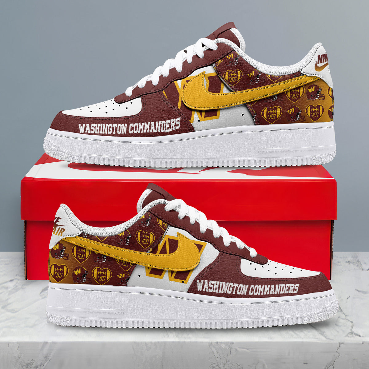 Washington Commanders | Premium NFL Gridiron Classic AF1 Shoes NTH1