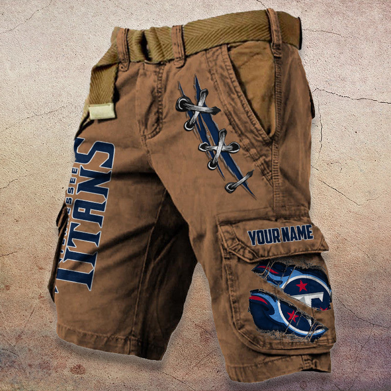 Tennessee Titans Pocket Print Cargo Shorts (Belt Not Included) S9MCS160