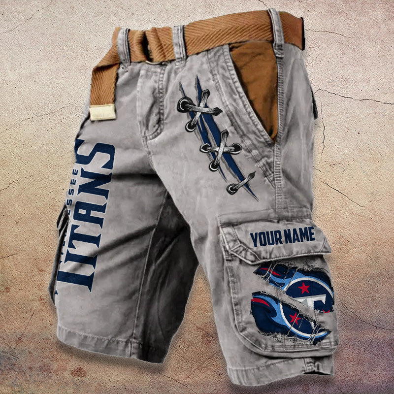 Tennessee Titans Pocket Print Cargo Shorts (Belt Not Included) S9MCS160