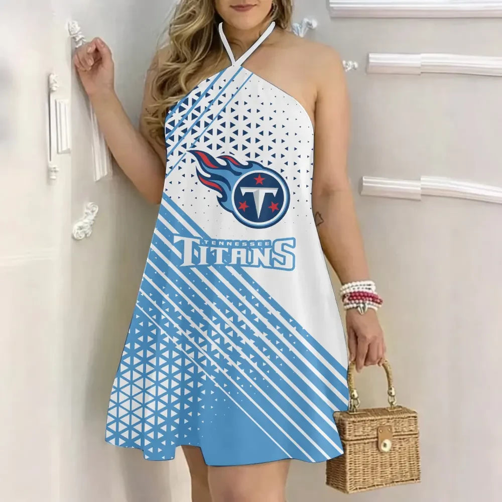 Tennessee Titans Halter Neck Sleeveless Loose Dress SPTHNSLD460