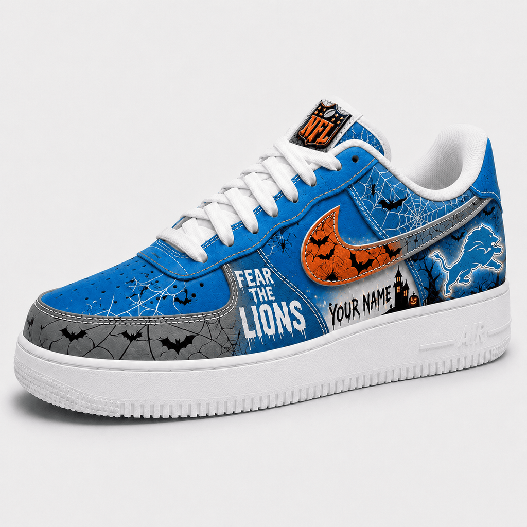 Detroit Lions | Premium NFL Fear The Team Halloween AF1 Sneakers - VA32196