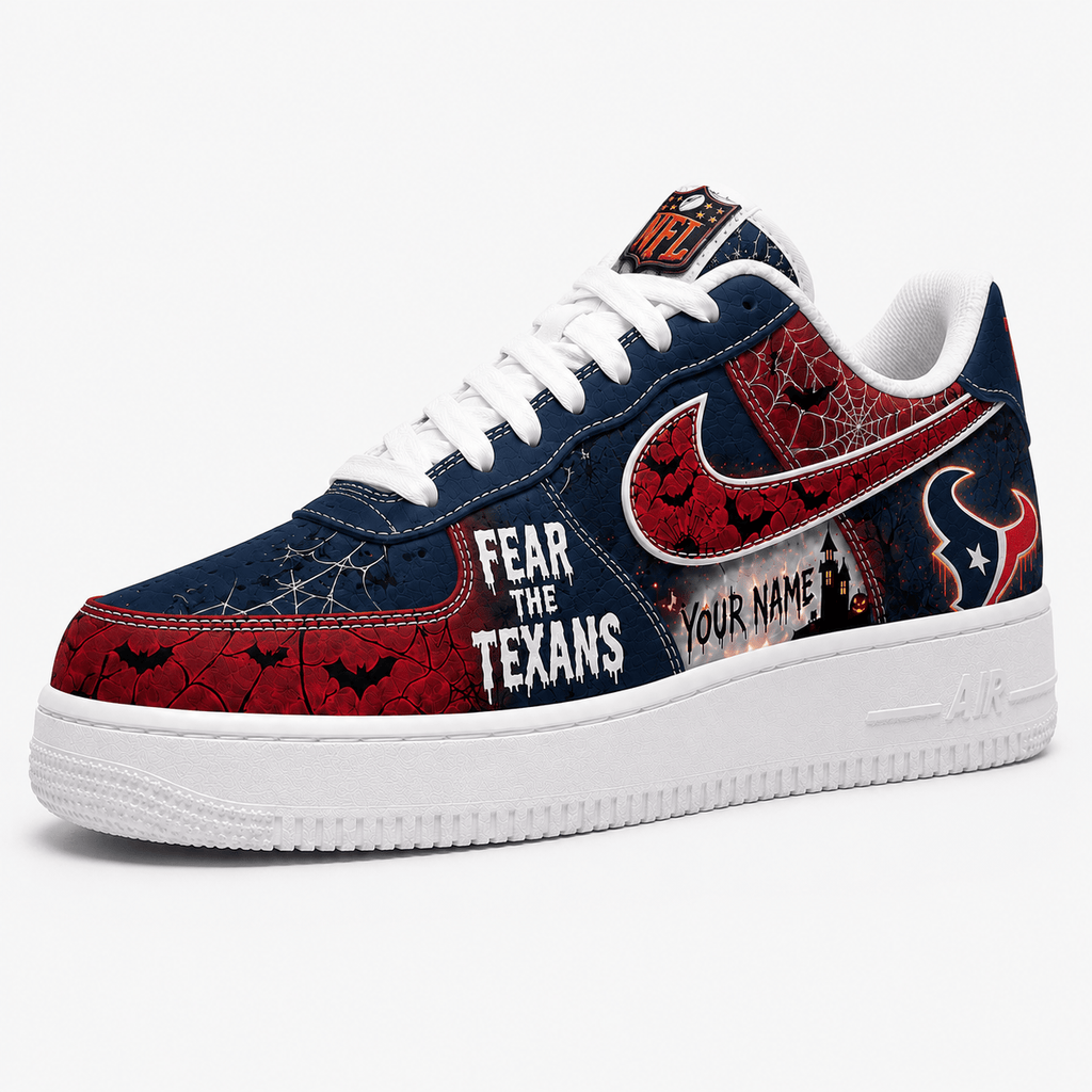 Houston Texans | Premium NFL Fear The Team Halloween AF1 Sneakers - VA32179