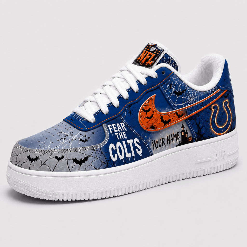 Indianapolis Colts | Premium NFL Fear The Team Halloween AF1 Sneakers - VA32174