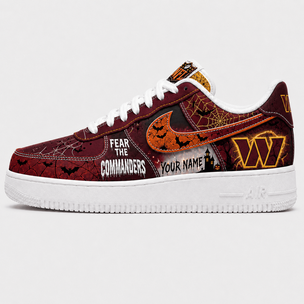 Washington Commanders | Premium NFL Fear The Team Halloween AF1 Sneakers - VA32171
