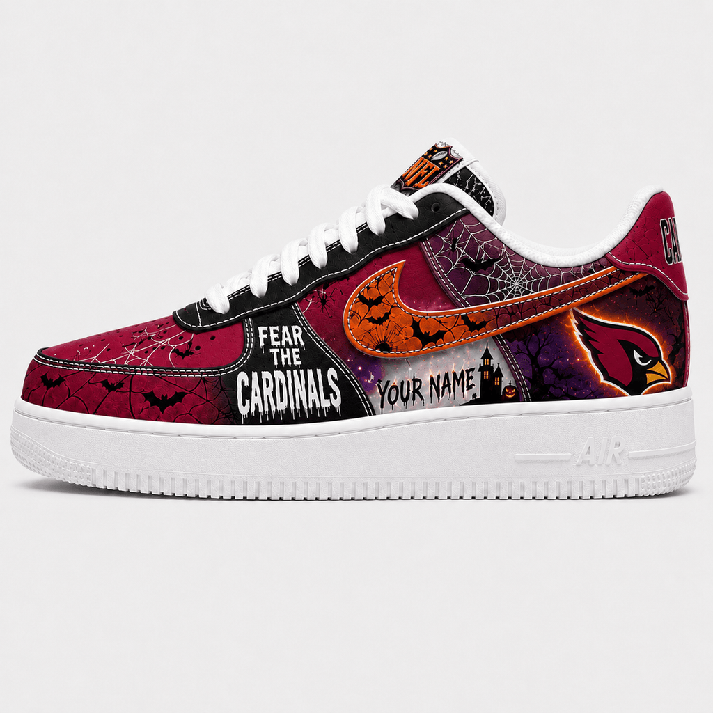 Arizona Cardinals | Premium NFL Fear The Team Halloween AF1 Sneakers - VA32197