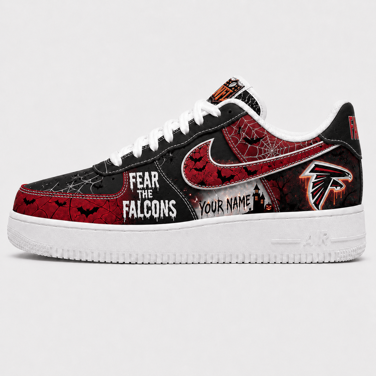 Atlanta Falcons | Premium NFL Fear The Team Halloween AF1 Sneakers - VA32167