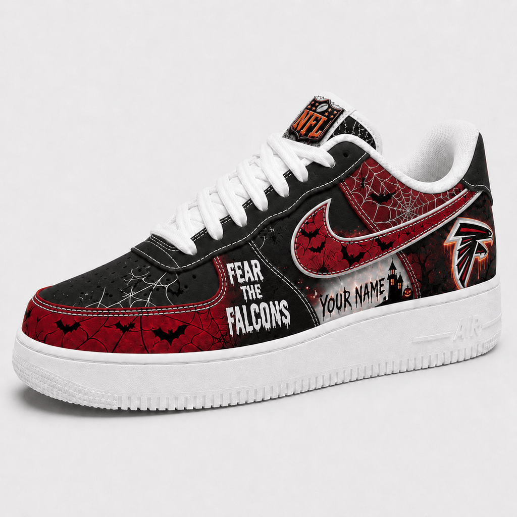 Atlanta Falcons | Premium NFL Fear The Team Halloween AF1 Sneakers - VA32167