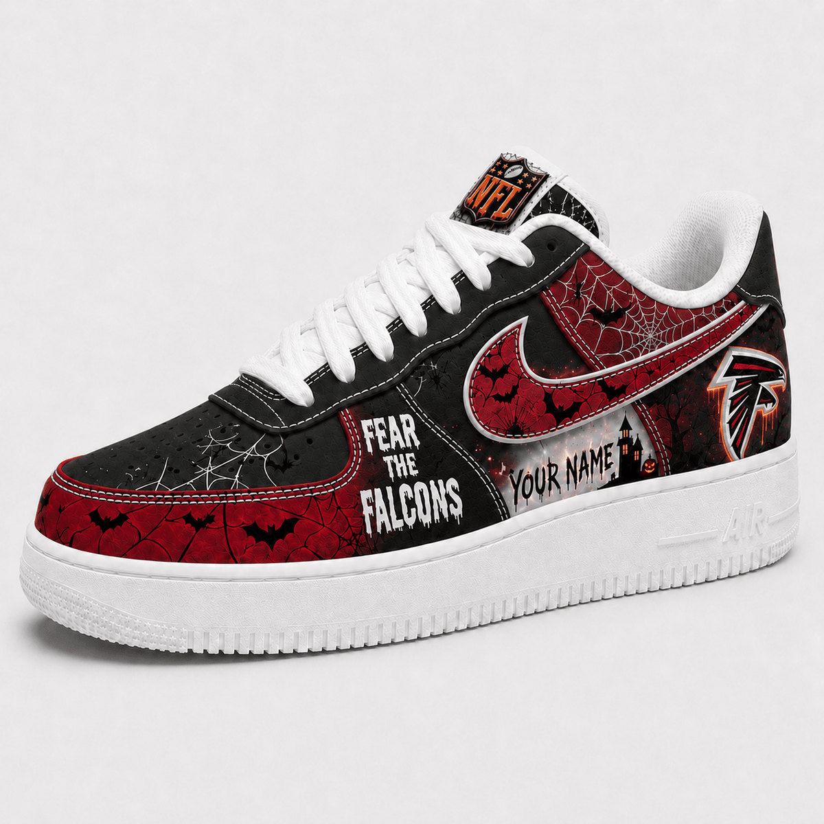 Atlanta Falcons | Premium NFL Fear The Team Halloween AF1 Sneakers - VA32167