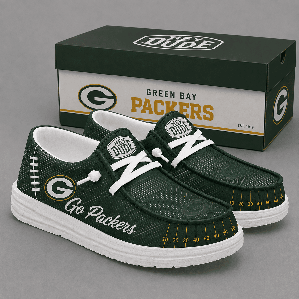 Green Bay Packers | Premium NFL Football Field Fan Loafer Shoes - VA33027
