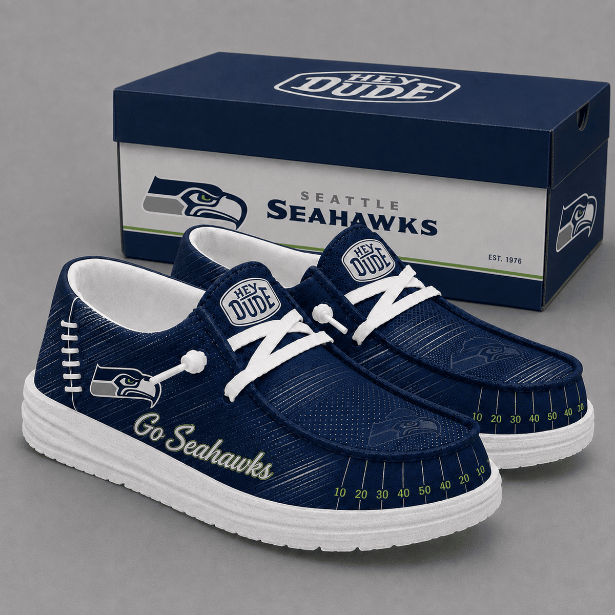 Seattle Seahawks | Premium NFL Football Field Fan Loafer Shoes - VA33015