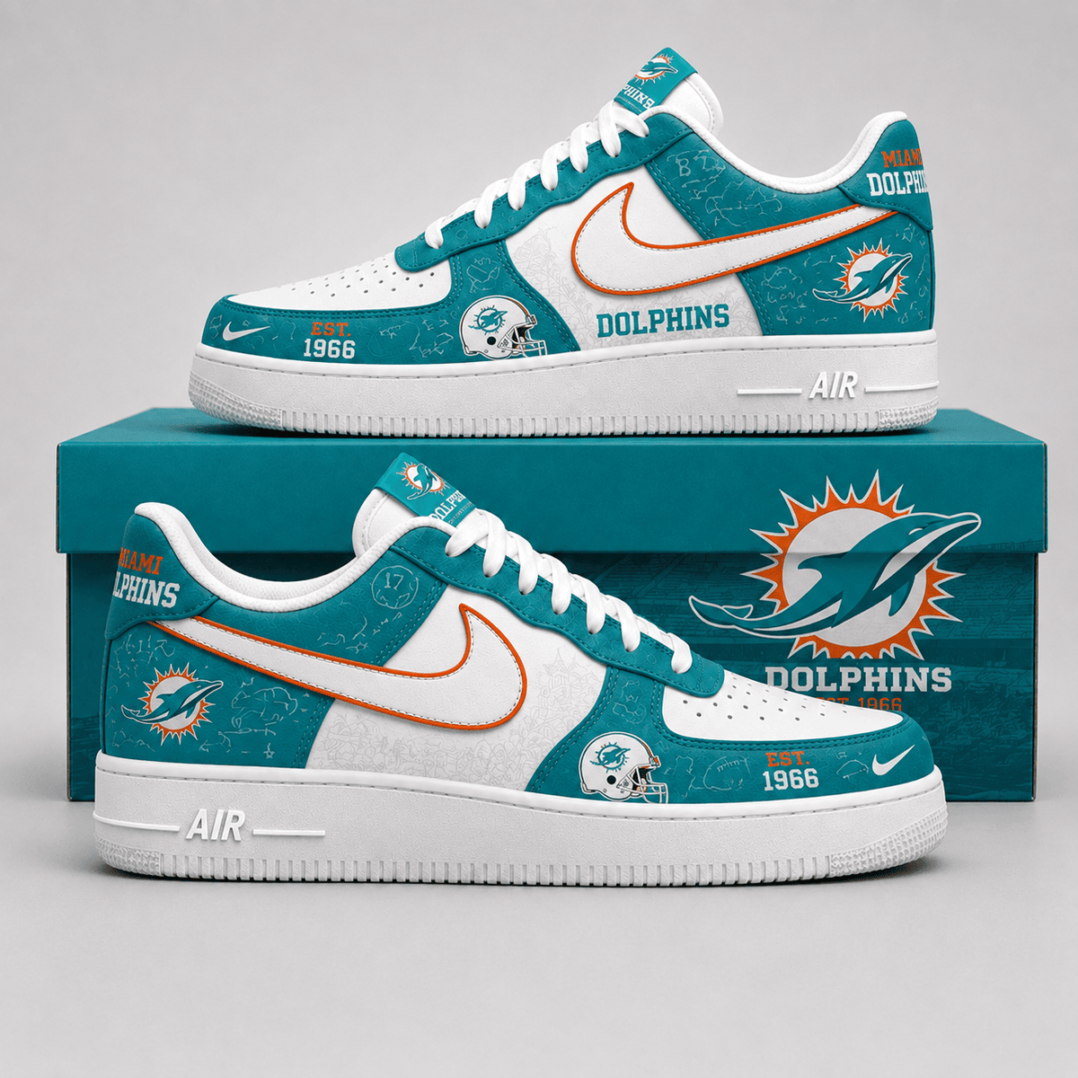 Miami Dolphins | Premium NFL Game Ready Fan AF1 Shoes - VA35226