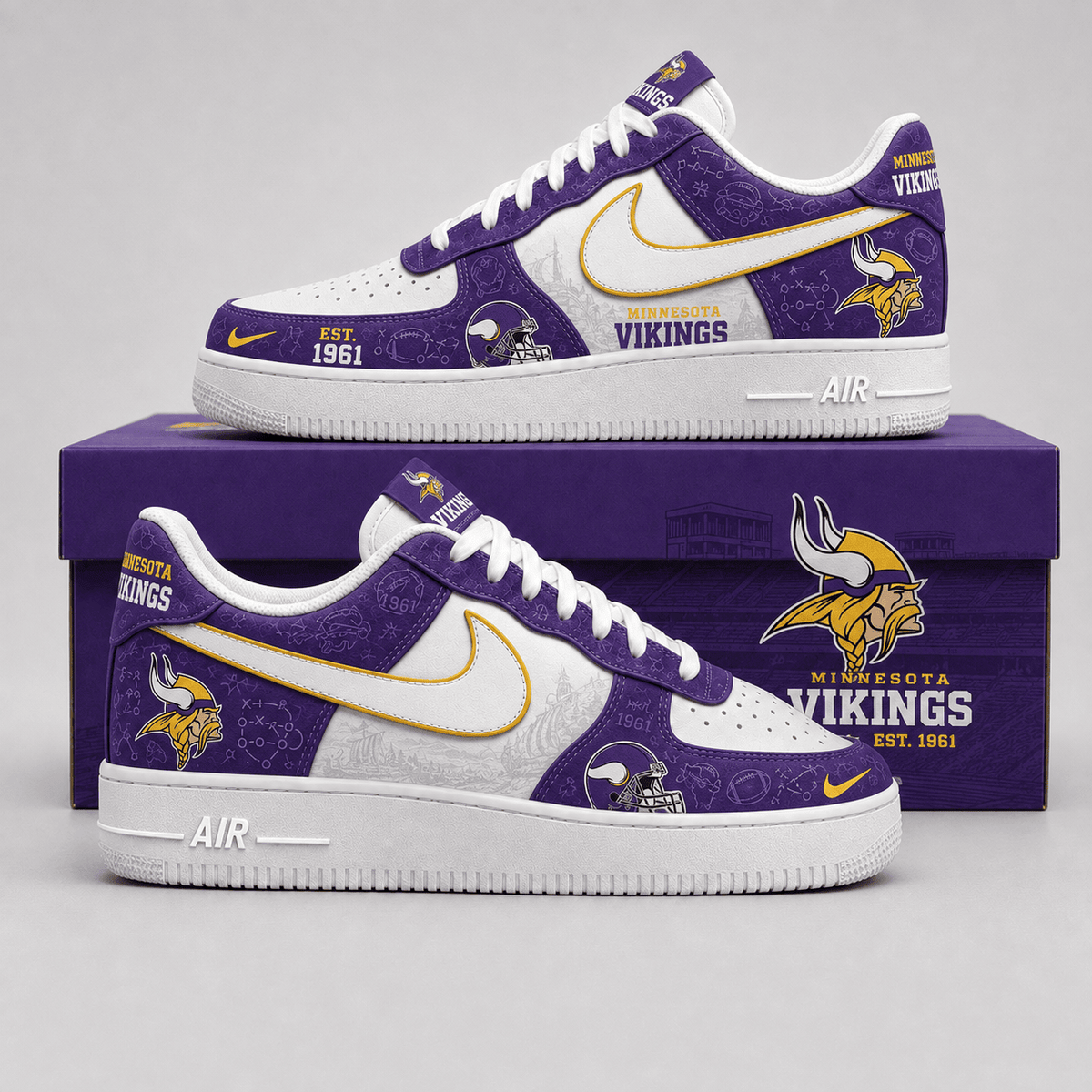 Minnesota Vikings | Premium NFL Game Ready Fan AF1 Shoes - VA35225