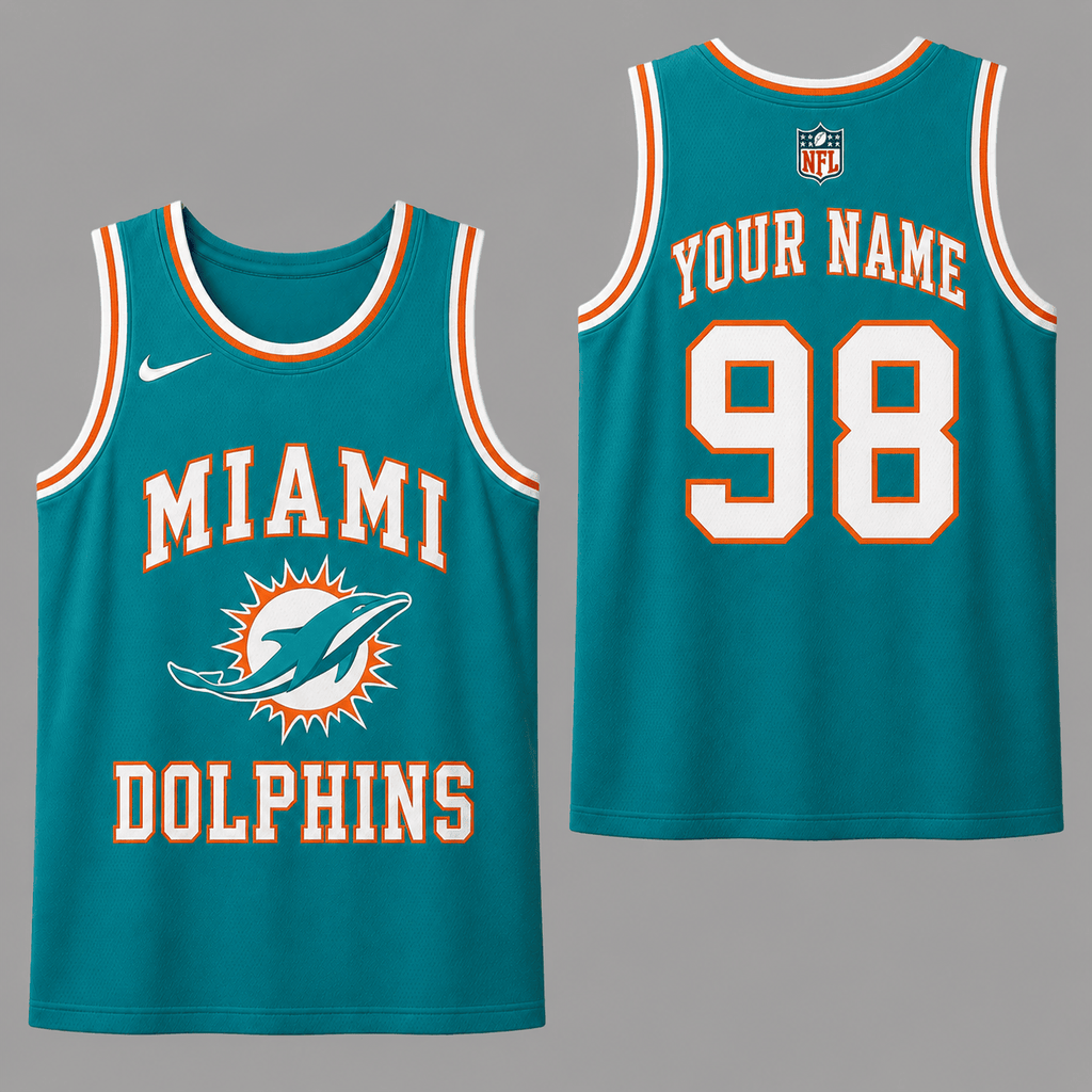 Miami Dolphins | Premium NFL Personalized Team Custom Name Number Sports Tank Top NDN131