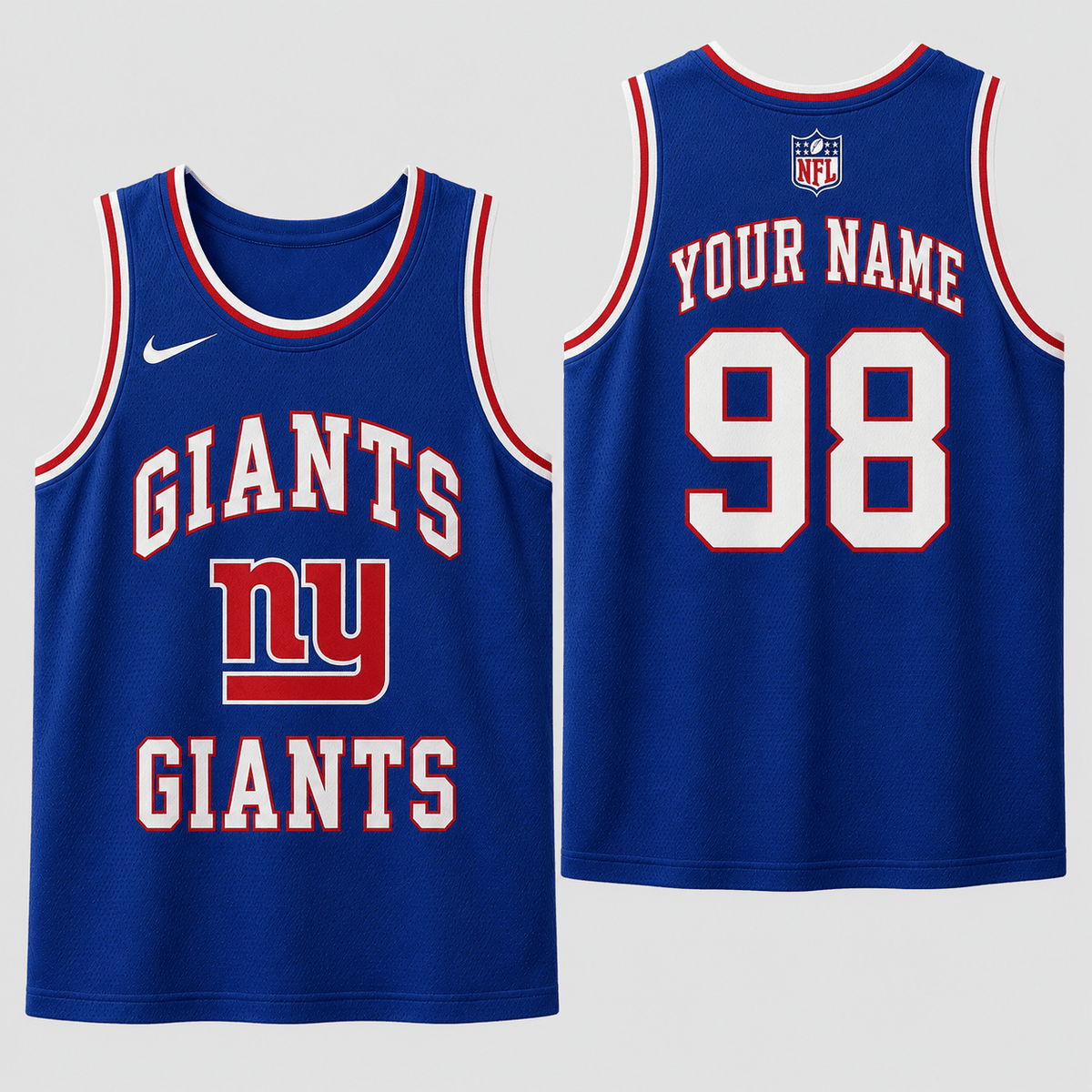 New York Giants | Premium NFL Personalized Team Custom Name Number Sports Tank Top NDN123