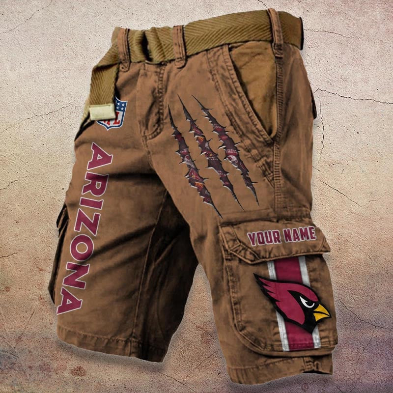 Arizona Cardinals Pocket Print Cargo Shorts (Belt Not Included) S9MCS066