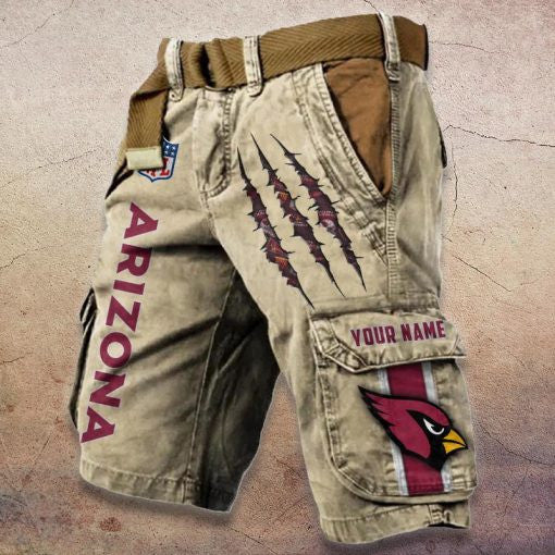 Arizona Cardinals Pocket Print Cargo Shorts (Belt Not Included) S9MCS066