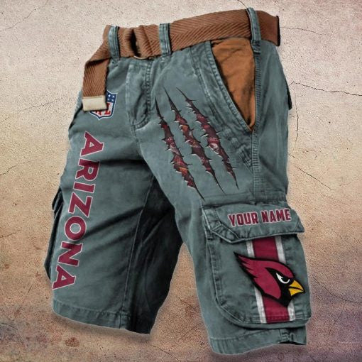 Arizona Cardinals Pocket Print Cargo Shorts (Belt Not Included) S9MCS066