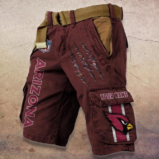 Arizona Cardinals Pocket Print Cargo Shorts (Belt Not Included) S9MCS066