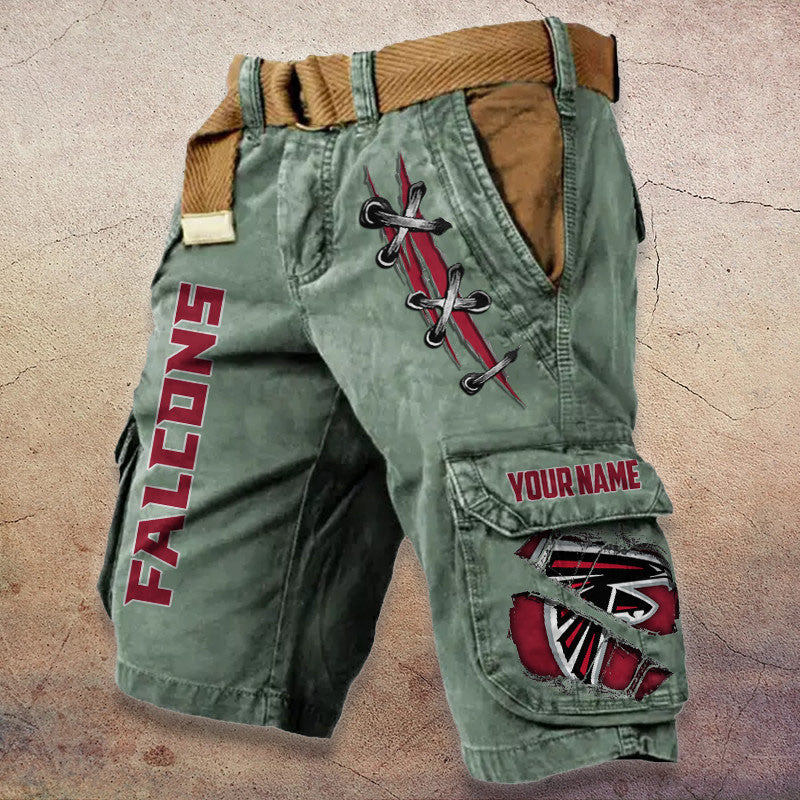 Atlanta Falcons Pocket Print Cargo Shorts (Belt Not Included) S9MCS131
