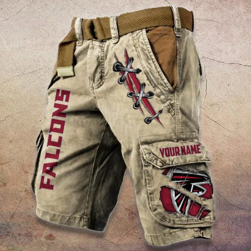 Atlanta Falcons Pocket Print Cargo Shorts (Belt Not Included) S9MCS131