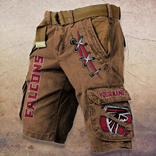 Atlanta Falcons Pocket Print Cargo Shorts (Belt Not Included) S9MCS131
