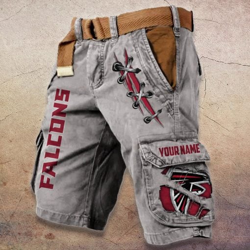 Atlanta Falcons Pocket Print Cargo Shorts (Belt Not Included) S9MCS131