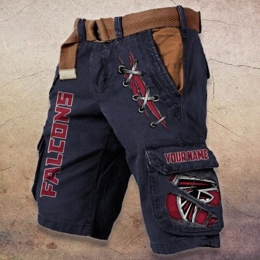 Atlanta Falcons Pocket Print Cargo Shorts (Belt Not Included) S9MCS131
