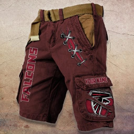Atlanta Falcons Pocket Print Cargo Shorts (Belt Not Included) S9MCS131