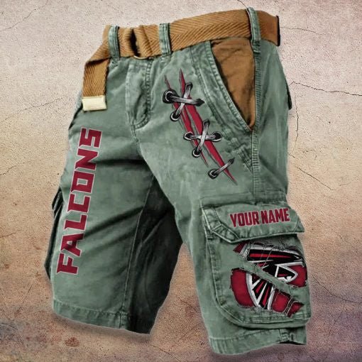 Atlanta Falcons Pocket Print Cargo Shorts (Belt Not Included) S9MCS131